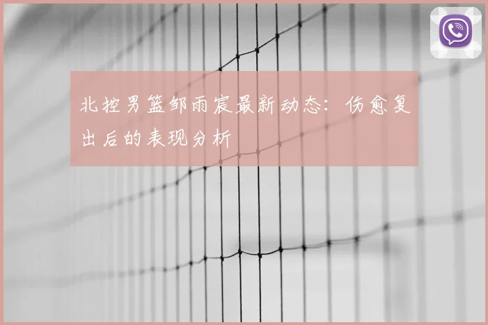 北控男篮邹雨宸最新动态：伤愈复出后的表现分析